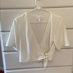 White slightly cropped tie top